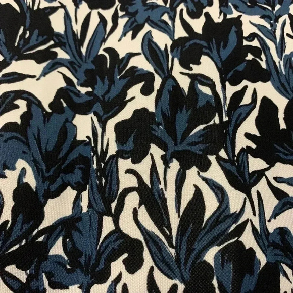 Tory Burch blue navy white Floral Print Button Down Rayon Blouse | Size M - Picture 9 of 9